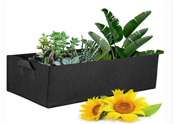직사각형 비 짠 성장 가방 패브릭 제기 정원 침대 식물 성장 가방